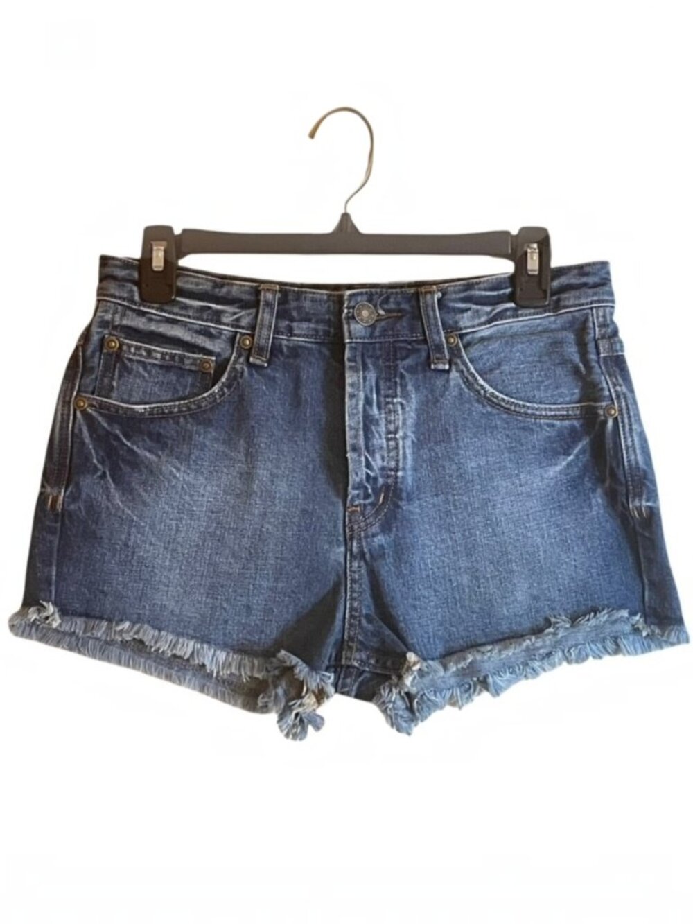 FREE PEOPLE High-Rise Button-Fly Cutoff Jean Shorts - Size 26